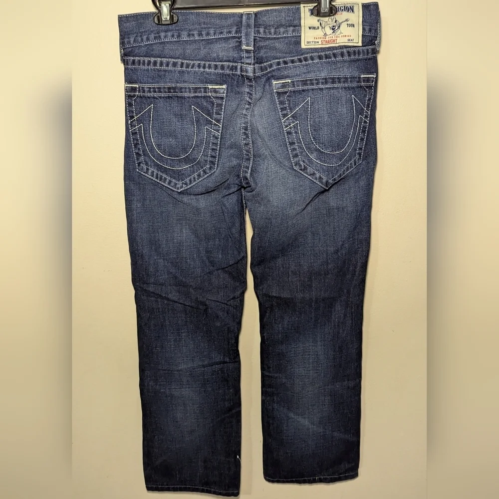 True Religion Ricky Straight Jeans Medium Wash 100% Cotton Men's Size 32x30